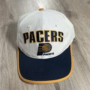 Vintage Indiana Pacers Hat Snapback NBA Basketball Twins White Blue Cap‎